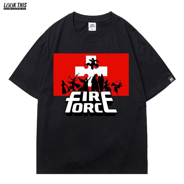 

women's t-shirt fire force japanese manga short sleeve summer modal girls t-shirts cool streetwear, White