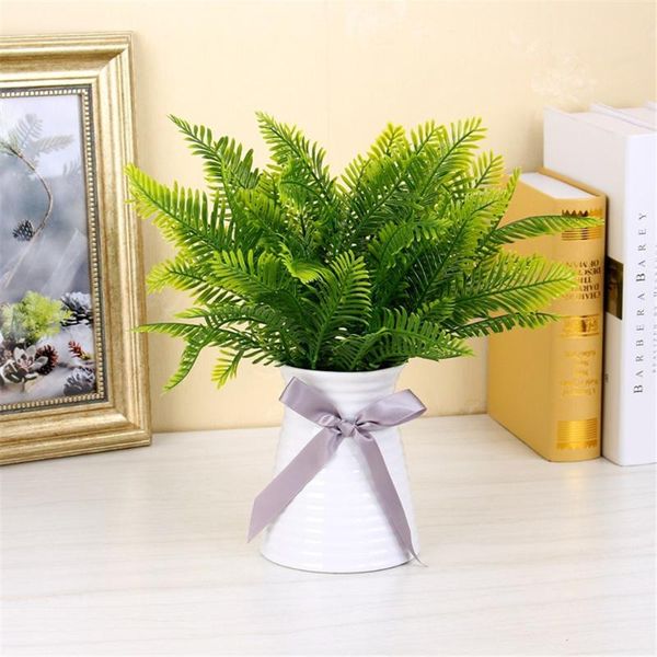 

artificial emulation plastic asparagus fern green plants home office wedding bonsai foliage floral decoration crafts decorative flowers & wr
