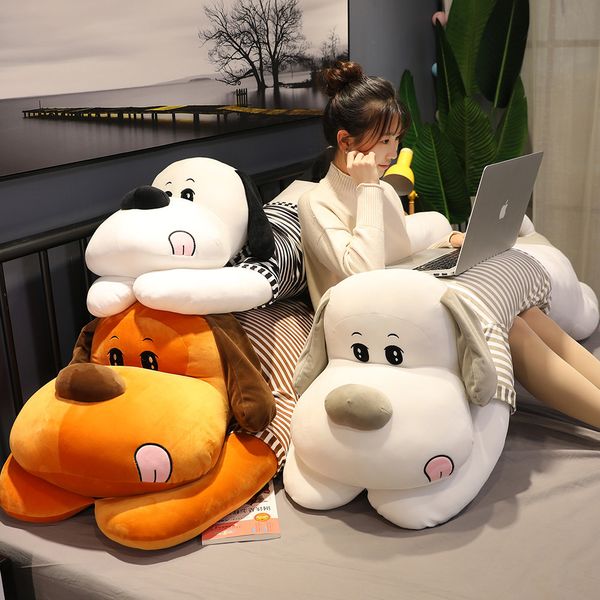 

cuddly dog lying stuffed animal plush toy brown dog striped dressed doggy kids sleeping bed plushie companion gift 60/90/110cm