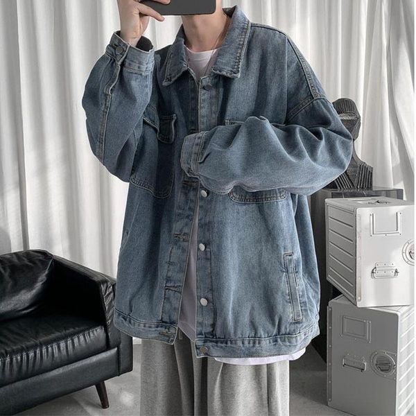 

men's jackets denim jacket spring and autumn korean fashion casual versatile brand jeans, Black;brown