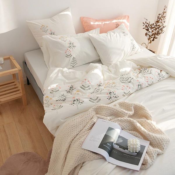 

bedding sets 100% cotton beauty set white duvet cover super soft comfort ww78#
