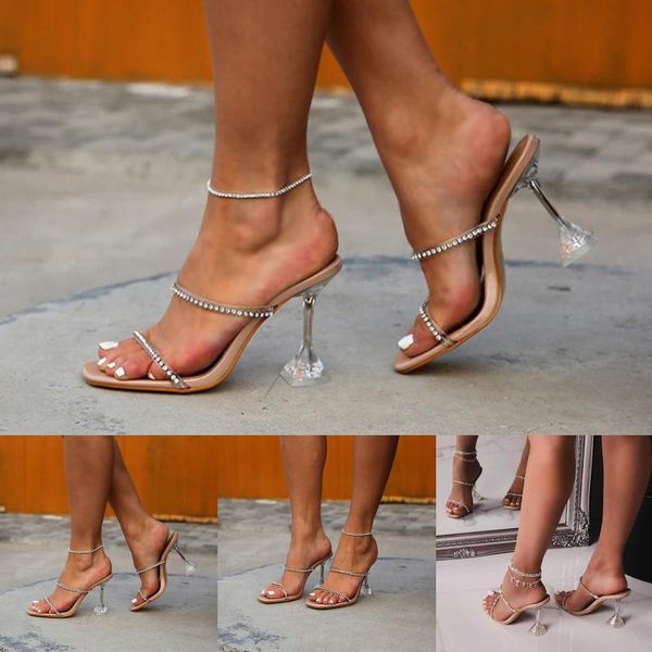 

ladies summer fashion plus size temperament rhinestone high heel sandals, Black