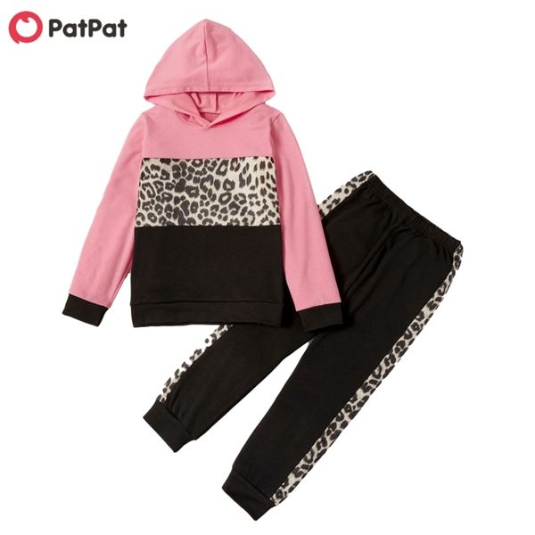 

trendy leopard hooded sweatshirt and pants set 210528, White