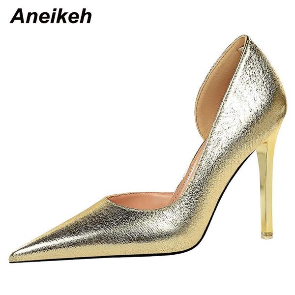 

dress shoes aneikeh fashion shallow light .5cm thin heels pumps women summer 2021 elegant pointed toe slip-on zapatos de mujer, Black