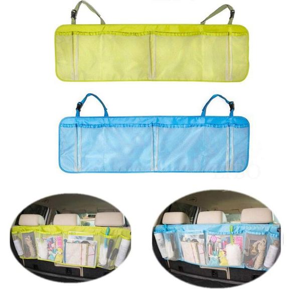 

car organizer 1pc 110.5*34cm auto rear trunk back seat elastic string net mesh storage bag pocket cage