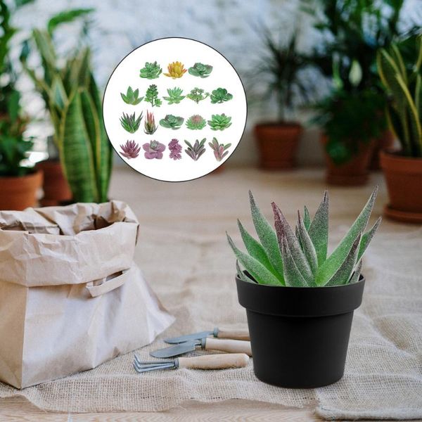 

18pcs fake succulent plant ornaments diy decors bonsai decorative flowers & wreaths