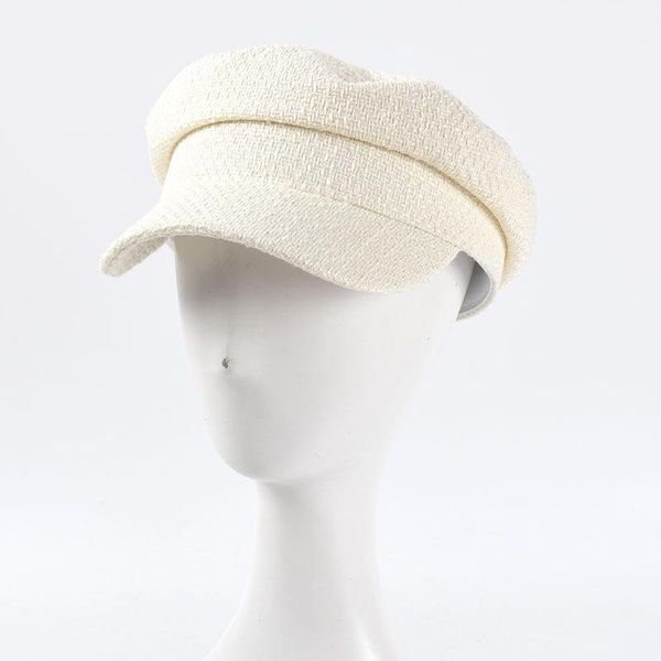 

berets fashion autumn winter woolen military cap female japanese solid color wild white beige octagonal women casual hat, Blue;gray
