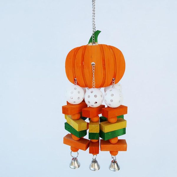 

other bird supplies colorful parrot training toys chew pumpkin natural wooden birds perch hanging chewing swing cage toy pet game