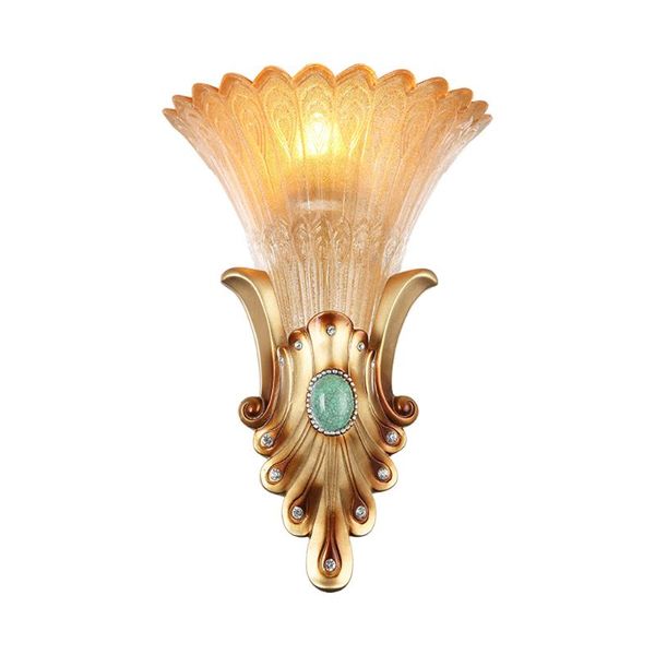 

retro living room bedroom wall light european resin lamp creative porch corridor aisle lighting antique bedside glass