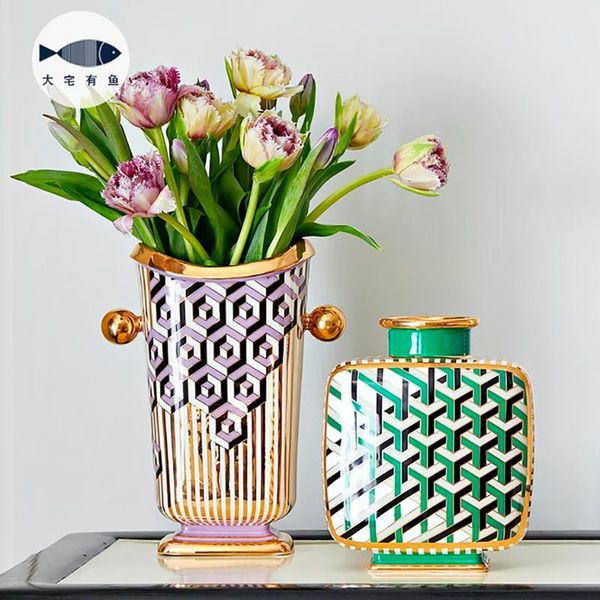 

vases modern american vase luxury designer ceramic living room decoration salon nordic artwork big flower home decor gift