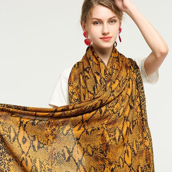 

scarves 2021 women keep warm cotton linen scarf lady soft wraps serpentine leopard pattern print shawls female elegant hijab 180x90cm, Blue;gray