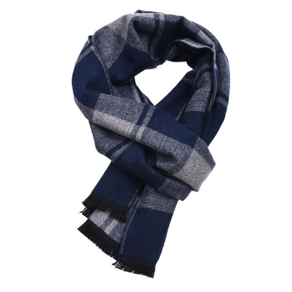 

scarves fashion imitation cashmere men plaid scarf winter warm business long pashmina tassel male foulard thick, Blue;gray