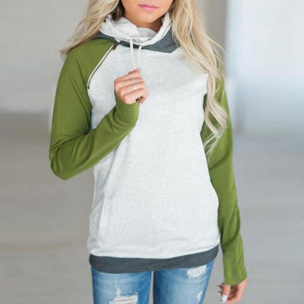 

women's hoodies & sweatshirts women long sleeve hoodie casual loose pullover plus size s-3xl autumn/winter zip warmer pocket, Black