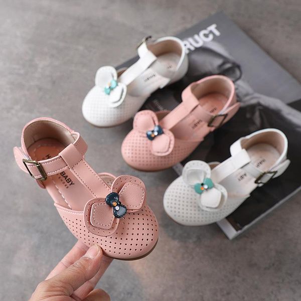 

sandals fashion cut-outs bow little girl sports summer shoes for kids children's shoe beach 2021 flat 3 5 7 8 9 12 year, Black;red