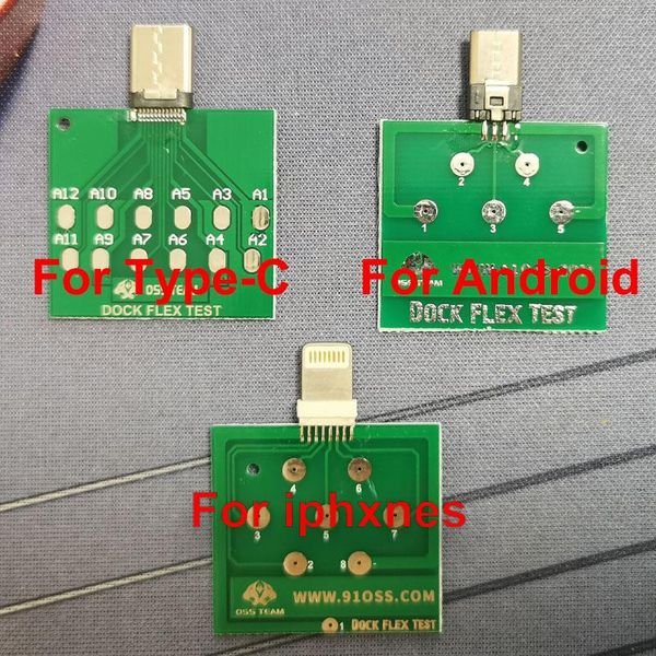 

professional hand tool sets 3pcs/lot micro usb pcb test board charging dock flex tester for andorid type-c smartphone repair