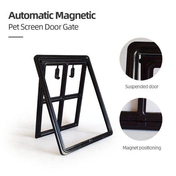 

cat carriers,crates & houses dog kitten pet door automatic magnetic gate security flap screen supplies m/l size