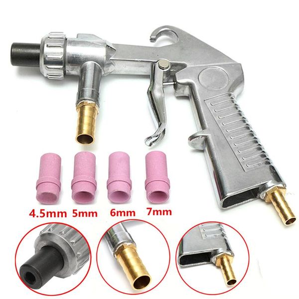 

sandblaster air siphon feed blast nozzle ceramic tips abrasive sand blasting with 4pcs nozzles professional spray guns