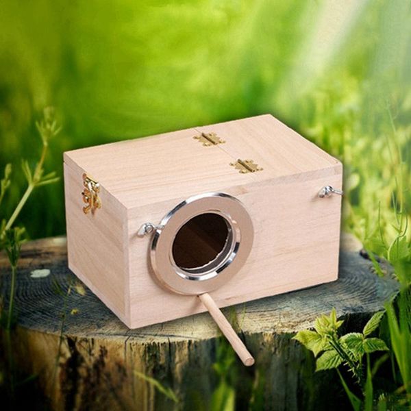 

bird cages birds breeding incubator box house wooden nest parrot home cage balcony decoration pet accessories