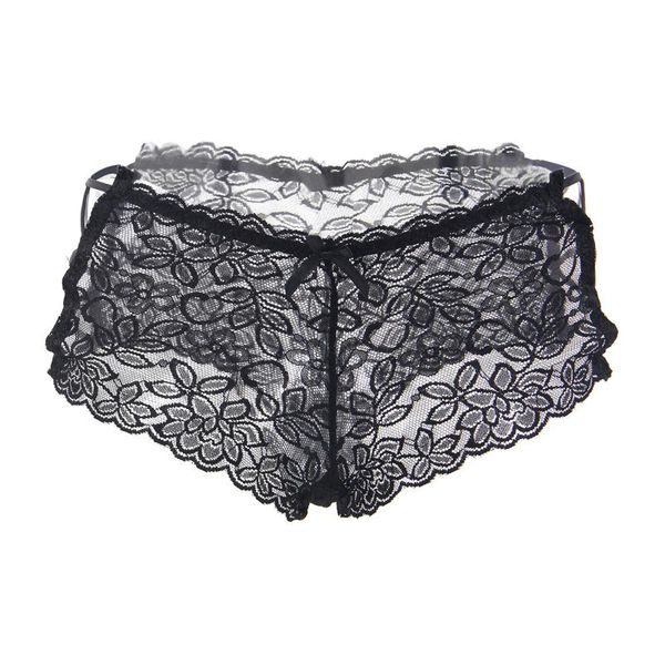 

women's panties 1pc women lace solid mid-waist decoration embroidery beautiful breathable female tangas mujer, Black;pink