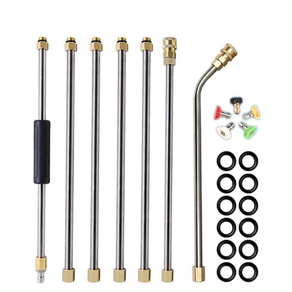 

car washer high pressure spary gun lance 7pcs stainless steel with g1/4 quick connect clean the wall window air condition