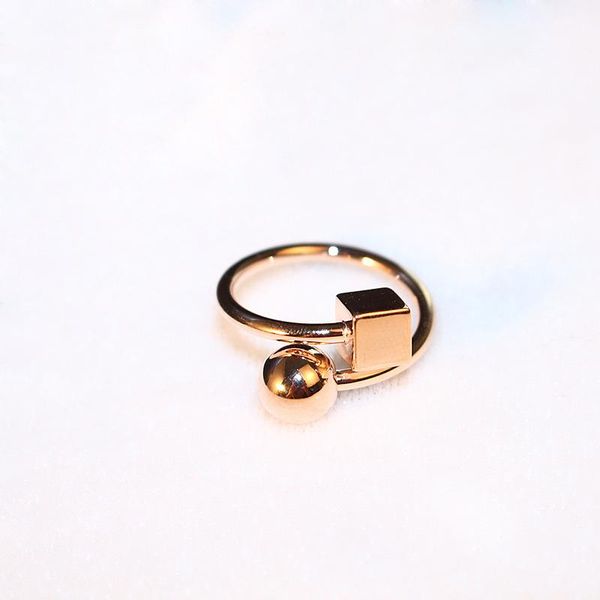 

wedding rings arrive open for women geometric round and square rose gold simple fine anillos bride fashion jewelry, Slivery;golden