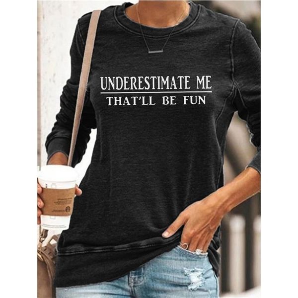 

autumn and winter women's sweater letter printed round neck loose long sleeve 0292, Black