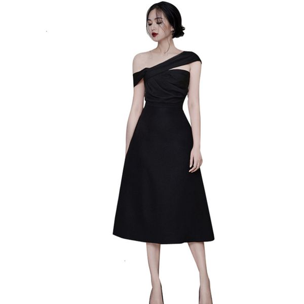 

casual dresses fashion bow details sleeveless a-line women office wearing solid party club dress yfxr, Black;gray