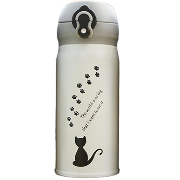 

water bottles 500ml cartoon cat mug cute portable stainless steel vacuum flasks thermal bottle tumbler thermocup