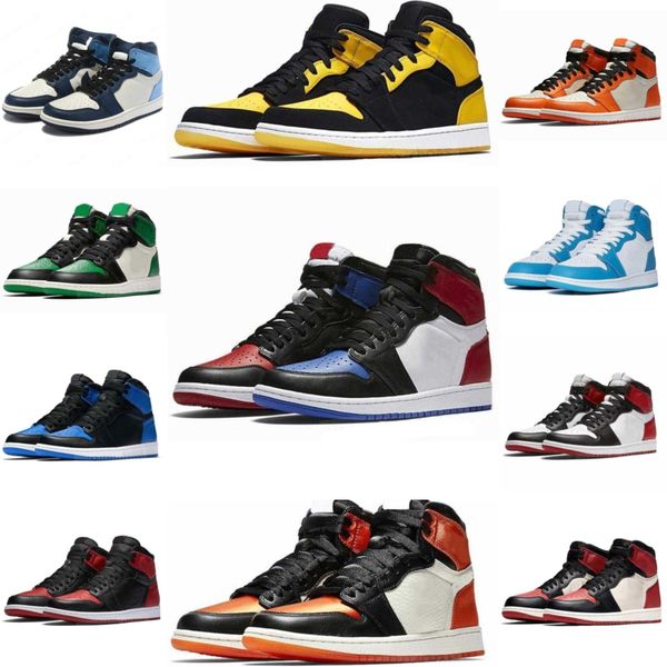 

jumpman 1 1s men's high-basketball shoes sports shoe men women's sneakers torch hare royal pine green court eur leather stitching