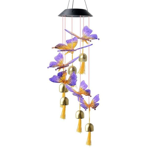 

solar lamps outdoor wind chime lamp metal bell led durable garden light decoration animal styling