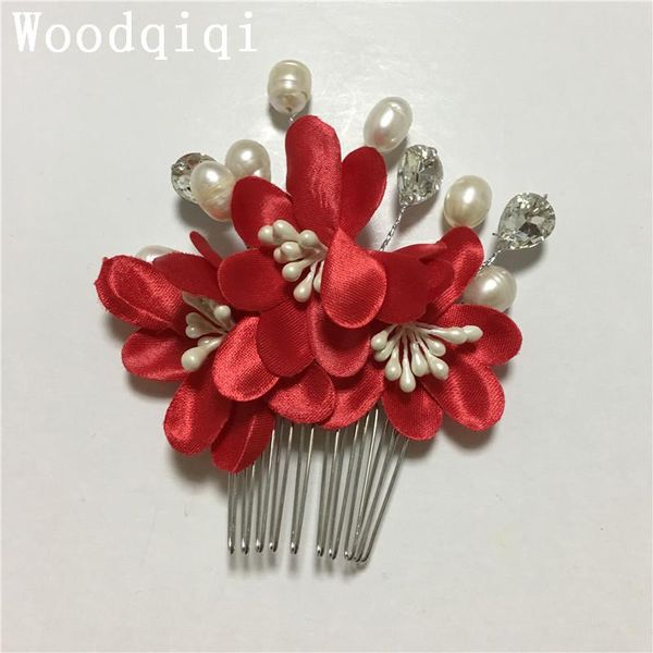 

hair clips & barrettes woodqiqi coiffure mariee mariage cheveux accesoires bridal comb crystal accessories couronne de fleur chinese, Golden;silver