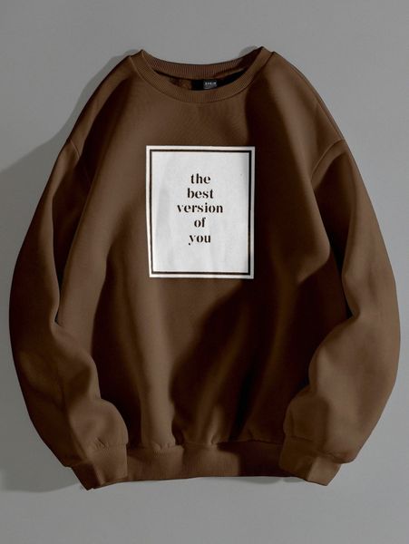 

slogan graphic thermal pullover j0q5#, White;black