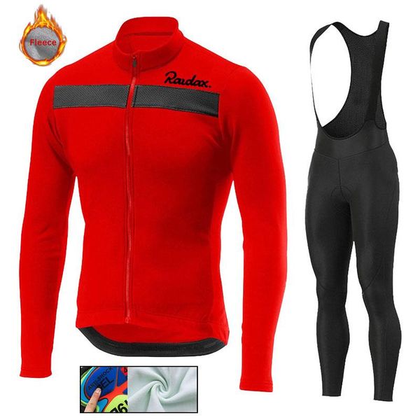 

racing sets est men's long sleeve cycling set winter thermal fleece mtb clothing bib pants ropa ciclismo, Black;blue