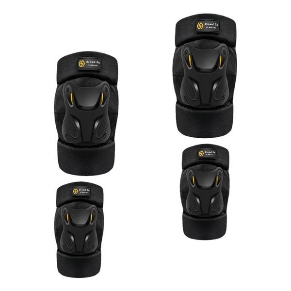 

elbow & knee pads 4pcs pad motorcycle guard protector support protect gear, Black;gray