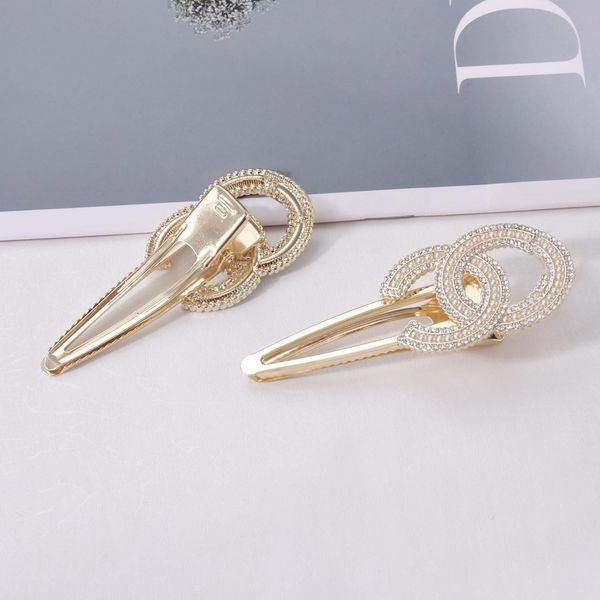

barrettes hairpin south korea xiaoxiang edge clip girl bb diamond inlaid net red word simple bangle women, Golden;silver