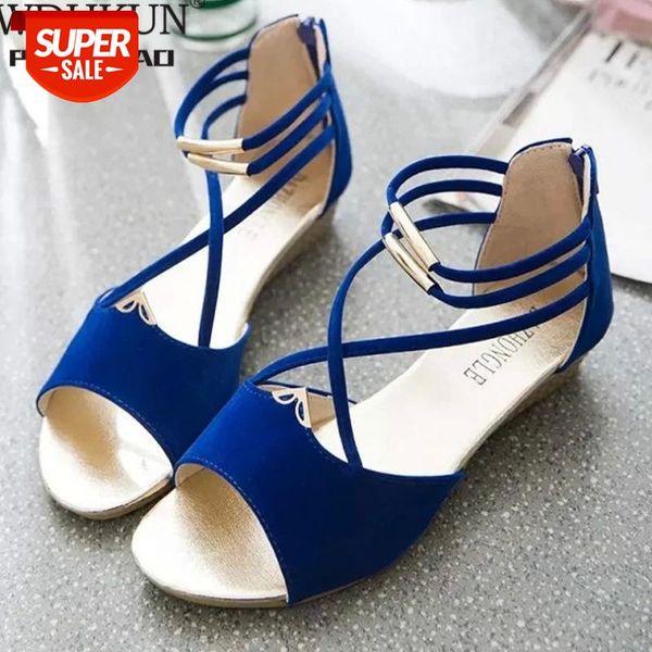 

new women's sandals in summer 2020 fashionable and comfortable strap solid round head simple low heel for women #nz4c, Black