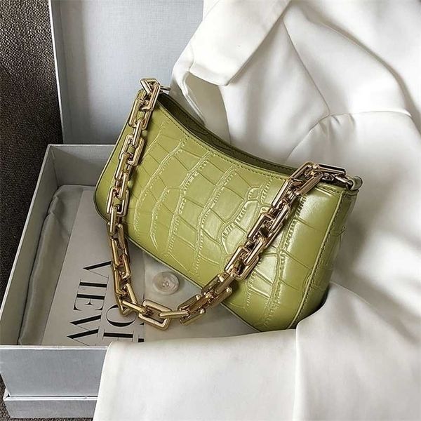 

leftside stone pattern pu leather armpit bag for women solid color chain shoulder handbags female travel fashion hand 211026