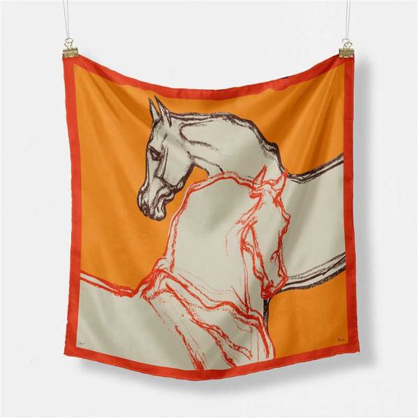 

scarves &dolphin fashion women small silky square scarf 50x50cm horse head print bandana vintage headbands wristband bag ribbon, Blue;gray