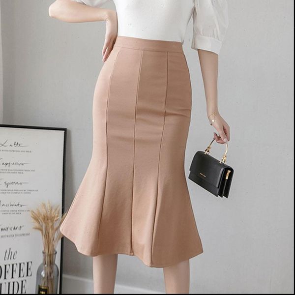 

pencil high waist midi plus women skirts size ruffles black apricot office ol skirt fashion package hip womens