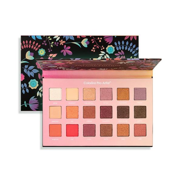 

flowers 18 colors makeup pressed eyeshadow palette matte shimmer powder pigmented shadow nude easy to wear eye