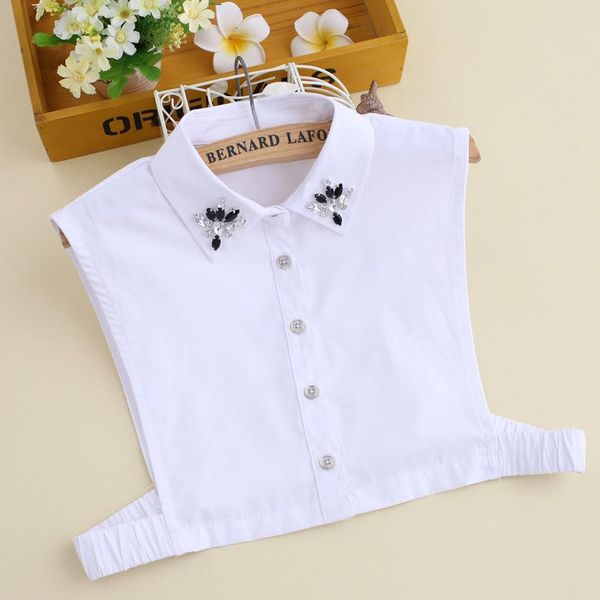 

bow ties pure color shirt detachable collar for women white adjust removable false half blouse female nep kraagie, Black;gray