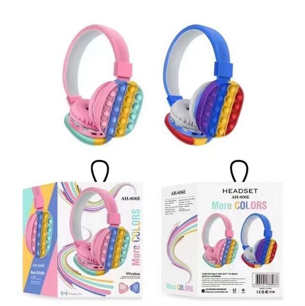 

ah-806e push bubble toys cross-border gifts new internet celebrity head-mounted private model simple cute rainbow decompression bluetooth st