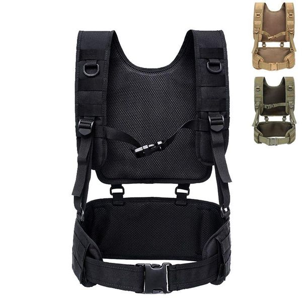 

outdoor sport hunting vest tactical chest rig bag military protection army equipment paintball combat jackets, Camo;black