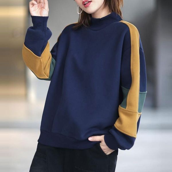 

hoodie arrival autumn arts female style sleeve long release pullovers retail cotton high hoodies plus size v47, Black