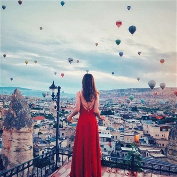 

holiday backless dress wind seaside suspender, Black;gray