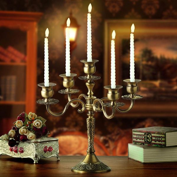 

candle holders wedding candlestick holder retro style romantic nordic metal 1/3/5-arm coffe theme restaurant decoration candelabra