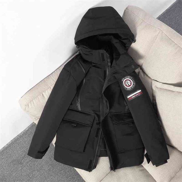 

men's women's couple large coat hooded thickened parker overalls, Black