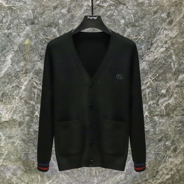 

men's sweaters 2021 fashion stylish casual loose regular stretchy button pocket v-neck standard fall sweater, White;black