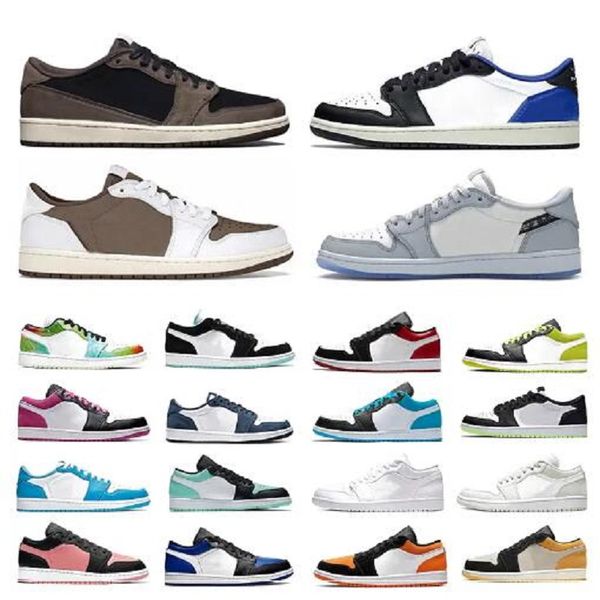 

jumpman 1 low mens basketball shoes paris multicolour black cyber shattered unc 1s bred toe men women sports trainers sneakers