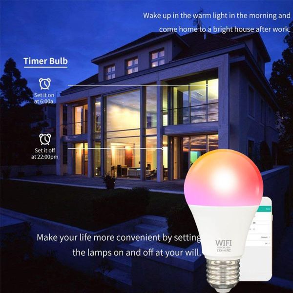 

bulbs e27 22led smart light bulb voice control night wake-up lights dimmable timing with amazon alexa/google home